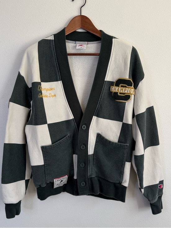 Champion Sweaters - Champion Checkerboard Varsity Cardigan Sweater Jacket Medium Streetwear